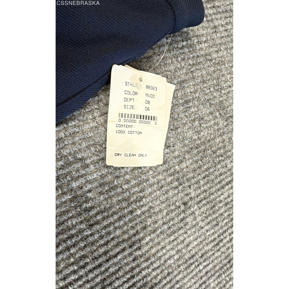 Vintage Y2K St. John Women's Navy Blue Cotton Side Zip Wide Leg Pants Sz 6 NWT - Picture 4 of 9